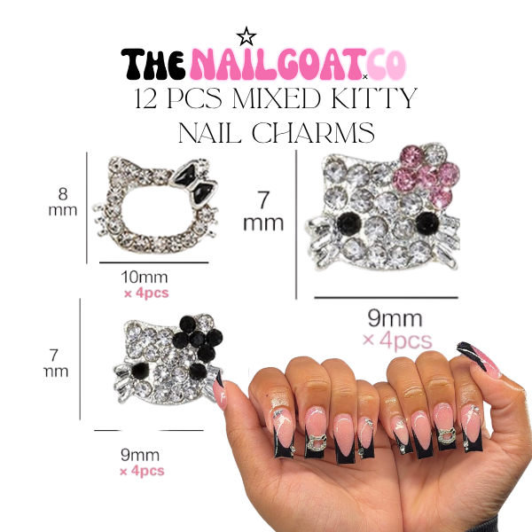 12 pcs kitty Nail charms