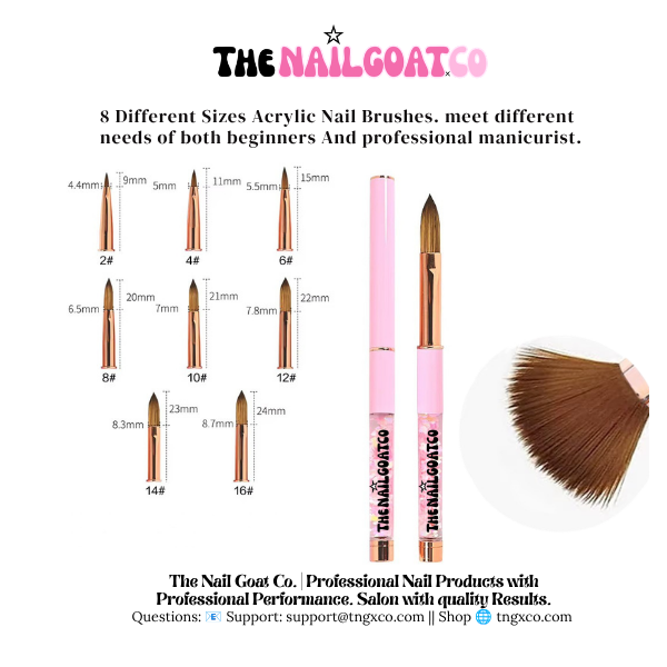 TheNailGoatco 100% Pure Kolinsky Acrylic Nail Brush, Professional Manicure Nail Art Tool for Beauty & Personal Care