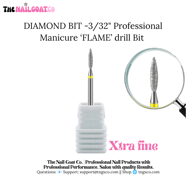Diamond Flame Cuticle Bit-Professional Nail Drill Bits(3/32" Shank)