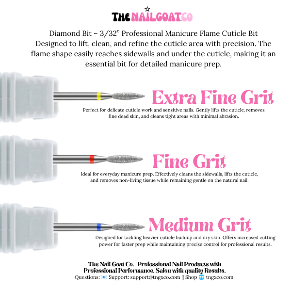 Diamond Flame Cuticle Bit-Professional Nail Drill Bits(3/32" Shank)