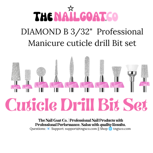 Cuticle Diamond Drill Bit Set– Professional Nail Drill Bits (3/32" Shank)