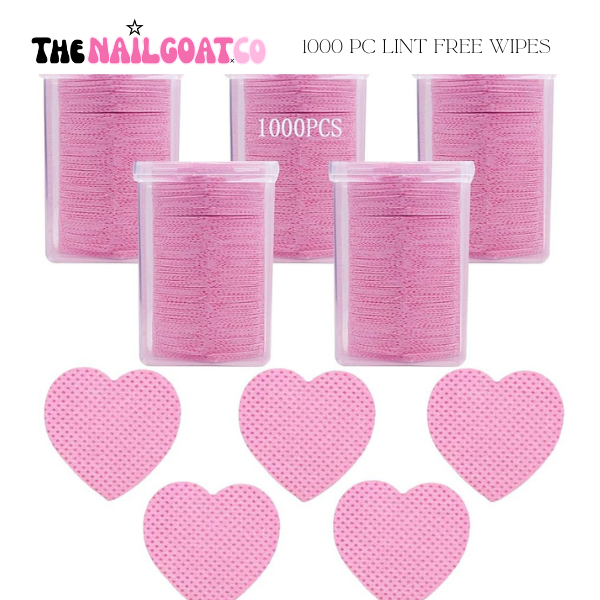 1000PC Heart-Shaped Lint-Free Nail Wipes