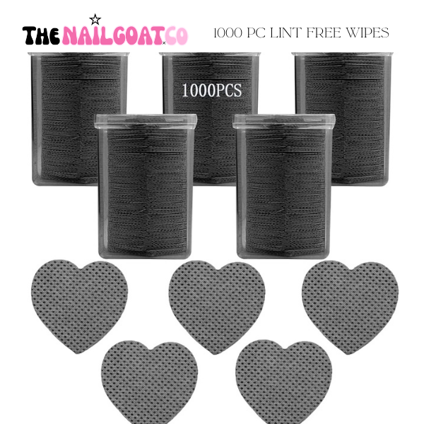 1000PC Heart-Shaped Lint-Free Nail Wipes