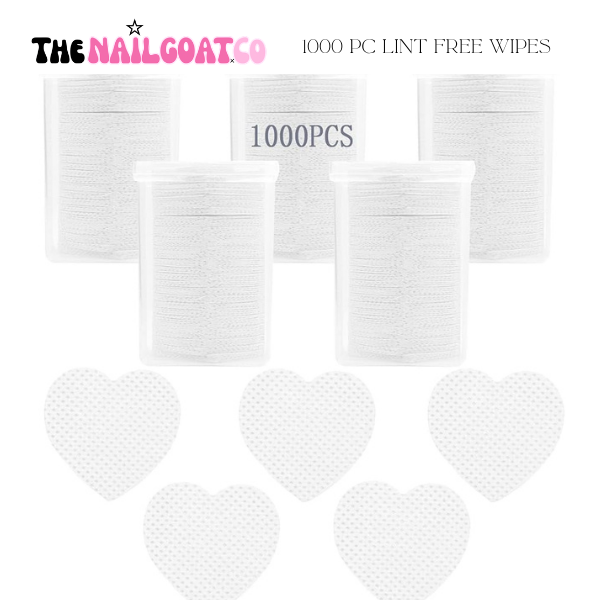 1000PC Heart-Shaped Lint-Free Nail Wipes