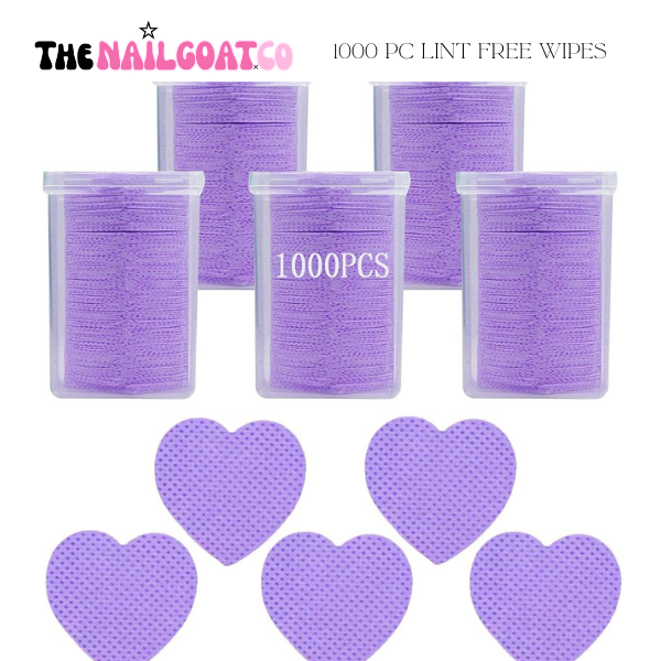 1000PC Heart-Shaped Lint-Free Nail Wipes