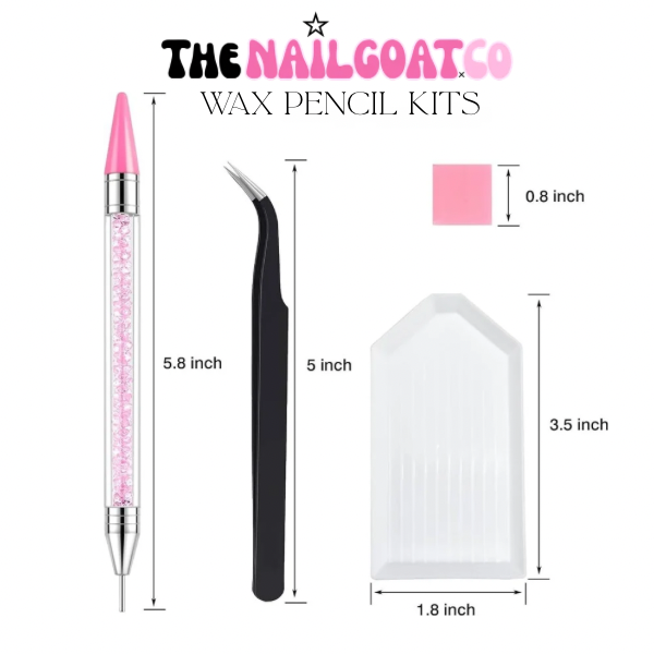 Wax pencil kits for nailtechs, rhinestones, charms, embellishments etc.