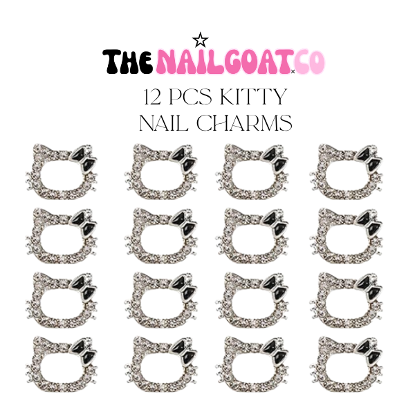 12 pcs kitty Nail charms