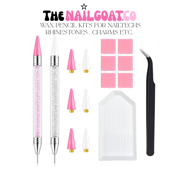 Wax pencil kits for nailtechs, rhinestones, charms, embellishments etc.