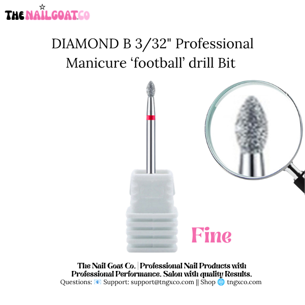 Diamond Football Bit – Professional Nail Drill Bits (3/32" Shank)