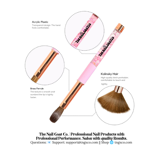 TheNailGoatco 100% Pure Kolinsky Acrylic Nail Brush, Professional Manicure Nail Art Tool for Beauty & Personal Care