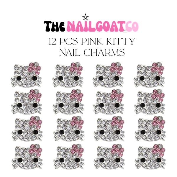 12 pcs kitty Nail charms