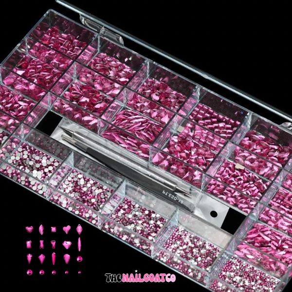 7000 PCS Ultimate AB Crystal Nail Tray Collection