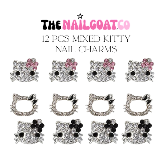 12 pcs kitty Nail charms
