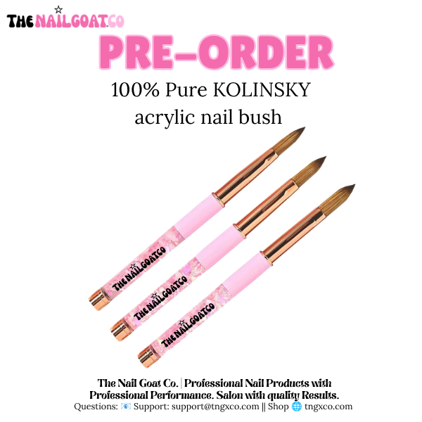 TheNailGoatco 100% Pure Kolinsky Acrylic Nail Brush, Professional Manicure Nail Art Tool for Beauty & Personal Care