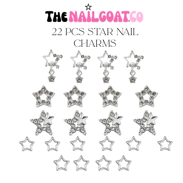 12-40 pcs star nail charms