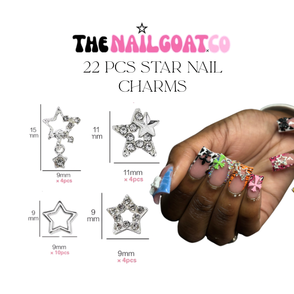 12-40 pcs star nail charms