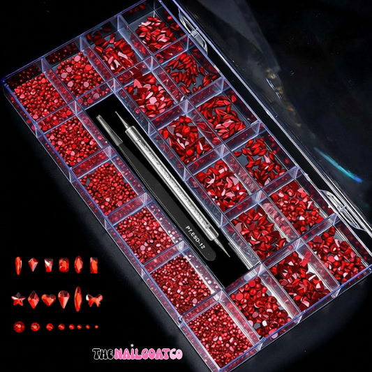 1000 pcs Red  AB crystal Nail Tray